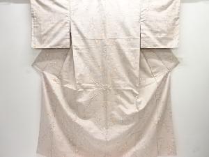 未使用品　花織り出し手織り紬着物